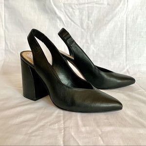 Vince Camuto black leather heels